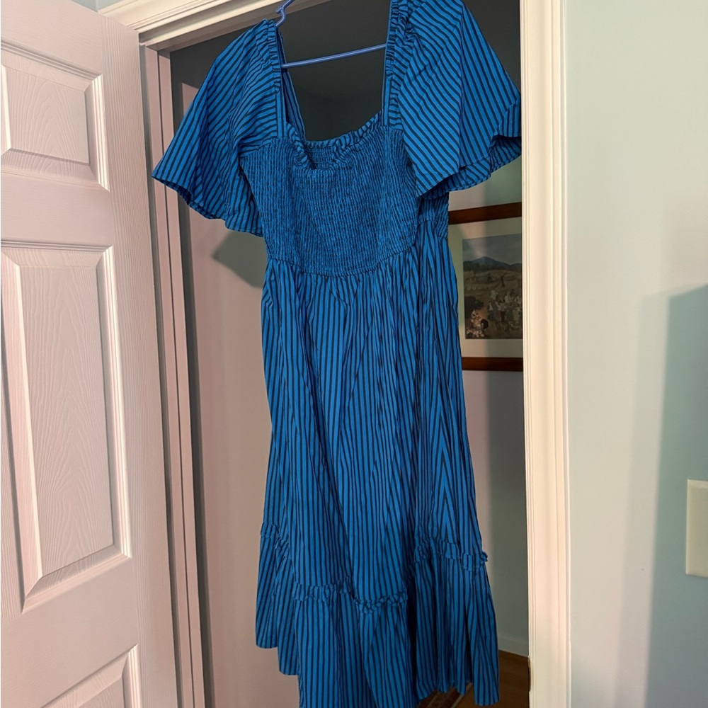 Draper James Blue Striped Women's Dress